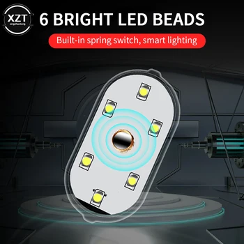 Avto Mini LED Notranje Razpoloženje Svetlobe USB Polnilne Brezžični Magnetni Dotik Svetlobe Streho Branje Svetlobe Avto Notranja Oprema