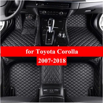 Avto Predpražnike Za Toyota Corolla 2007-2016 2017 2018 Flash Mat Usnje Po Meri Stopalo Blazinice Avtomobilska Preproga Pokrov