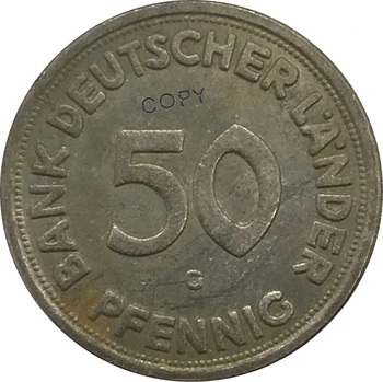 1950 Nemčija 50 Pfennig Cupronickel (Pozlačeno Srebro Zbirateljskih Kopija Kovanca