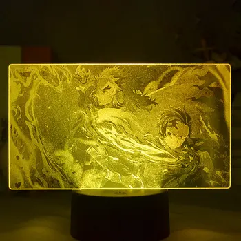 Anime Demon Slayer Slika Led 3D LED Nočna Lučka Kisatsutai 7Color Akril namizne Svetilke Za Manga luči Otroci Darilo Spalnica Dekor