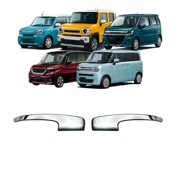 1Pair ABS Chrome Srebrno Stran Rearview Mirror naslovnica Stripa Okraskov Nalepke za Suzuki Soilo/Vagon R/Nasmeh/Hustler/Alto 2021+
