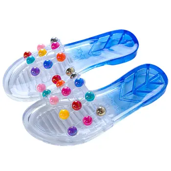 Jelly Copati Ženske Poletne Sandale Candy Barve Pregleden Priložnostne Sandali Ženske Ravno Plaži Strani Zdrsne Na Čevlji Zapatos Mujer