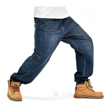 Novi ljudje Nepakirana jeans, Moda Priljubljena skateboard vrečasta hlače jeans Moške Hip Hop Priložnostne hlače Hlače Plus velikost 30-46