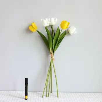 Visoko kakovost tulipanov imitacije cvet PU roko občutek vlažilne šopek umetnih poroka doma plastično dekoracijo umetnih pretoka