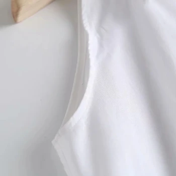 Jenny&Dave Rokavi Ženske Bluzo Angliji Modni Stil Enostavno Brez Rokavov Belo Bombažno Bluzo Ženske Blusas Mujer De Moda In Vrhovi