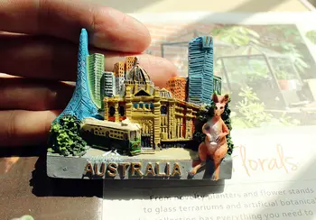 Avstralija Melbourne Kenguru Turističnega Potovanja, trgovina s Spominki, 3D Smolo Dekorativni Hladilnik Magnet IDEJA za DARILO