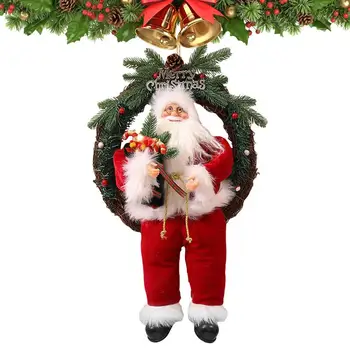 Električni Božič Santa Lutka Santa Claus Električne Igrače Nosi Lutko, Ki Nosi Venec Srčkan Santa Claus Lutka Dekoracijo Igrača Za Dom