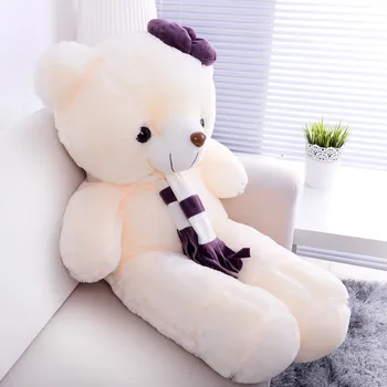 Lep beli medved plišastih igrač velike 110 cm nosi mehko vrgel blazino, Božično darilo za rojstni dan F001