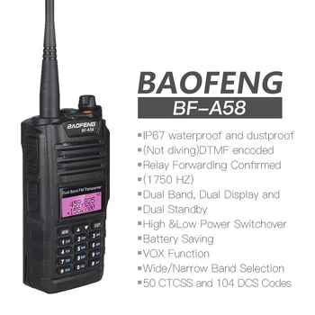42PCS BF-A58 Baofeng Nepremočljiva Walkie Talkie Radijski Skener VHF, UHF Dual Band CB Radijsko Postajo, bf a58 Sprejemnik, A-58 za Lov