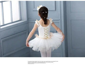 Otroci Balet Tutu Obleko Čipke Balet Dancewear Za Dekleta White Swan Lake Balet Kostum Kratek Rokav Balerina Obleko brezplačno ladja
