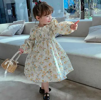 2021 Pomlad Baby Dekleta Natisnjeni Obleko, Princesa Otroci Modnih Oblačil 5 kos/veliko, Debelo
