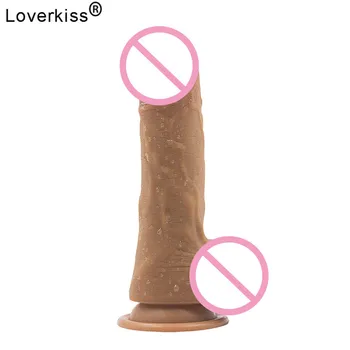 Loverkiss 7.6 cm Sesalni Realističen Dildo Sex Igrače za Žensko g spot Massager,Trak Na Velik Penis, Dildo Umetni Kurac