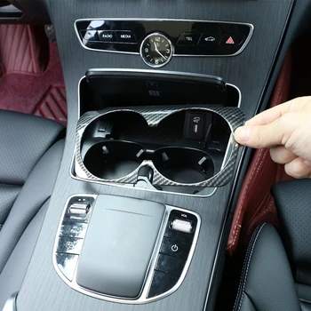 NOVO-za Mercedes Benz C E GLC G Razred W205 W213 X253 Ogljikovih Vlaken ABS sredinski Konzoli Vode Pokal Okvir Plošča Trim Pokrov