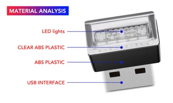 Avto USB Lučka LED Modeliranje Svetlobe usb Okoljske Svetlobe ZA Kia Forte Rio 2018 2019 Avto Styling
