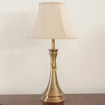 Bron Ameriški Evropski stil bronasto svetilko, Razkošno dnevno sobo lučka spalnica ustvarjalne letnik high-end dekorativni postelji svetilko