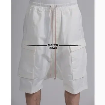 27-46 Novo 2021 moška Oblačila Poletje Moda Belo Priložnostne Strani Pocket Hlače Propad Nizko Hlače Plima Plus Velikost Pevka Kostumi