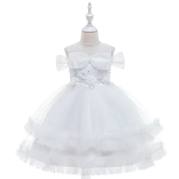 3-10Year Najstnik Dekle Poletje Rojstni Princesa Obleko otroška Oblačila Vezeni Cvetje Poročna Obleka za Družico