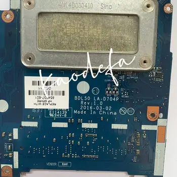 Za HP 15-AY 15-AC Prenosni računalnik z Matično ploščo CPU: core I5-6200U SR2EY BDL50 LA-D704P 854937-601 854937-001 MainBoard Testirani OK