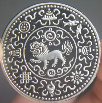 Leteči Lev, Osem Zakladov Budistični Družini Metal Kovanec Prekrita Spominski Kovanec Značko medaljo za zbiranje