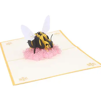 10pcs 3D Živali Čebel Ročno Kirigami Origami Poročno zabavo Povabila Greeding Rojstni dan Kartico, Dopisnica