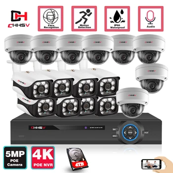 16 Kanal POE CCTV Kamere Sistema za zaščito, Komplet 16ch 5MP 8CH NVR Kit 4K Prostem Night Vision IP Kamera za Video Nadzor Sistema