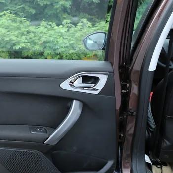 2016 2017 Za Peugeot 2008 Dodatki Avto Armrest notranja vrata Skledo zaščitnik okvir Plošča Pokrov Trim Styling ABS Chrome