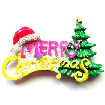 Tovarniških prodajaln Vesel Božič visoko-kakovostni razred smolo hladilnik magnet Novo Leto doma decortion Božično drevo, magnetne nalepke