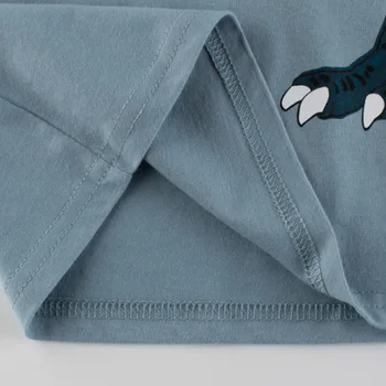 Majica Fant Obleke Poletje Kratek Rokav Vrhovi Modra Živali Vzorec Mehko Dihanje Otroci Tees Za Otroka Toddlers