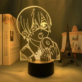 Miflame Anime 3d Svetilka Black Butler za Spalnica Dekor Nočna Darilo za Rojstni dan Manga Pripomoček Black Butler Led Nočna Lučka Postelji