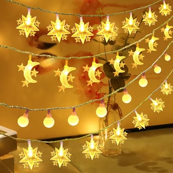 Luna Star Les Obesek Eid Mubarak Dekor Ramadana Dekoracijo Za Dom Eid Mubarak Muslimani Islam EID Stranka Dekor
