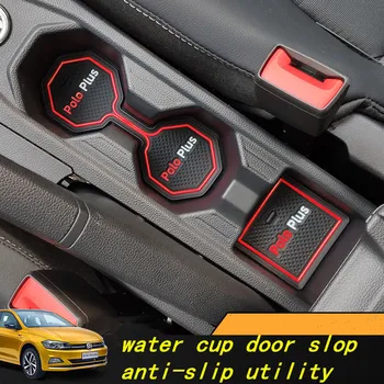 Gumijasto Blazino Za Volkswagen POLO PLUS 2019 Lnterior Anti Slip Mat Vratca Reže Pad Pokal Blazine Groove Mat Avto Dodatki 15pcs