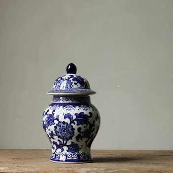 Jingdezhen porcelana ročno poslikane modre in bele porcelanaste splošno tank novo Kitajsko klasično dekoracijo doma študija dekoracijo