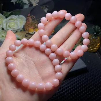 Naravni Pink Opal Zapestnica Krog Kroglice, Kristali Kremena Zdravilni Kamen Ženske Moški Nakit Darilo