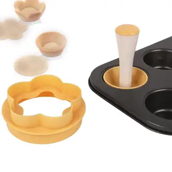 2021 Vroče Ustvarjalne DIY Plastičnih Cookie Cake Pokal Tačke Testo Cvet Krog Muffin Rezalnik Pecivo Cutter Set Vplivanja na Lupini Plesni