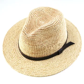 202106-gaoda-panama Veliko glavo obod poletje ročno rafija travo classic street pasu lady fedoras skp moški ženske jazz klobuk