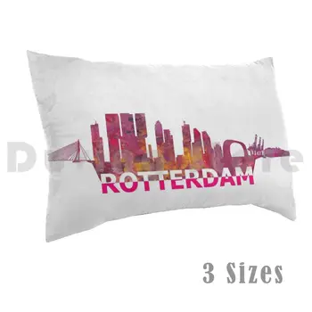 Rotterdam na Nizozemskem Skyline Škarje, Rezano Velikan Besedilo Vzglavnik Natisnjeni 50x75 Rotterdam Rotterdam Skyline