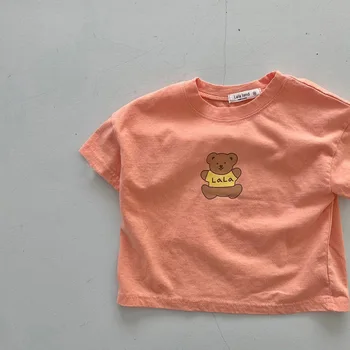 Korejski Baby Toddler Risanka Nosi Oblačila Sklop Otroci Fantje Dekleta Bombaž Prijetno Kratkimi Rokavi Tshirt Hlače Določa