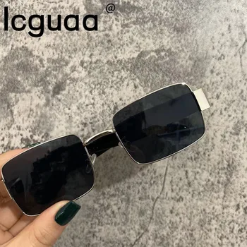 ICGUAA Moda Kvadratnih sončna Očala Za Moške Luksuzni Pravokotnik Sunglasse Vožnje za Zaščito pred Soncem na Prostem Očala Z Verigo