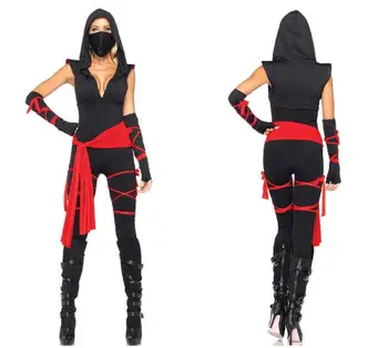Vroče Bucaneras Mujer Kostumi za noč Čarovnic Cosplay Pirate Kostumi za Ženske Prikriti Bojevnik Ženske Kopalke Črni Ninja Disfraz CE375