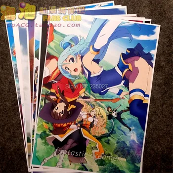 8 kos/set Anime Konosuba plakat Kono subarashī sekai ni shukufuku ka! stenske slike za dnevno sobo A3 Filmskih plakatov za darila