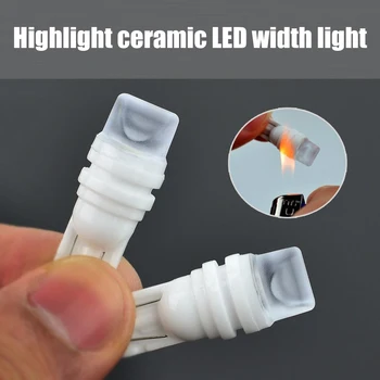 1pcs T10 3D Keramični LED Marker Žarnice W5W 501 168 192 LED Auto Klin registrske Tablice Svetlobe Avto Styling 12V