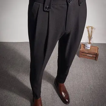 2023 Moške Obleko Hlače Visoke Kakovosti Moških Trdnih Visoko Kakovost Slim Fit Obleko Hlače Urad za Poslovne Moške Hlače Plus Velikost J16