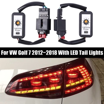 2Pcs Dinamičen Zavoj Kazalnik Signala LED Luč Add-on Modul Kablu Žice za Golf 7 Rep Svetlobe