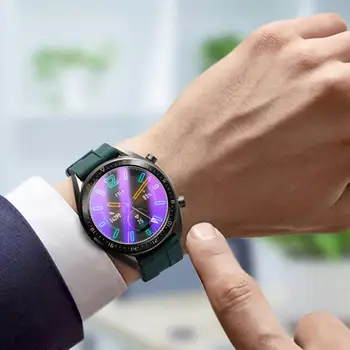 Pazi Zaščitno folijo Anti-fingerprint Anti Vijolično Svetlobo, Kaljeno Steklo Jasno zaščitni Pokrov za Huawei Watch GT1