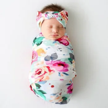 Natisnjeni Baby Obloge Novorojenčka Obloge Pnevmatike Klobuki Glavo, Tri-kos Tiskani Stretch Obloge Nastavite Novorojenčka Fotografija Rekviziti