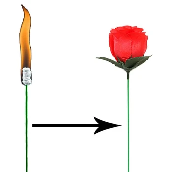 10PCS Požar Magic Trick Rose Čarobno Plamen, ki se Pojavljajo Cvet Čarovnik Rekviziti za Punco/Poroka Kaže, ali Valentinovo