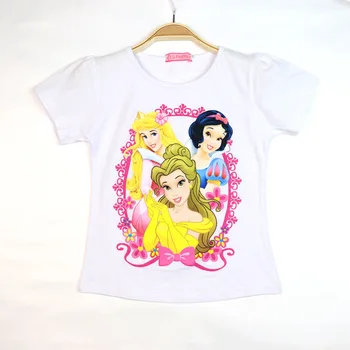 Dekleta Enem Kosu Disney Prinicess Sophia Kratki Rokavi T-Shirt Bombaž otroška Oblačila Poletje Pol-Sleeved Vrh Krog Vratu Tees
