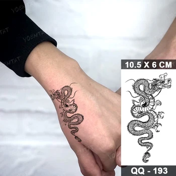 Nepremočljiva Začasni Tattoo Nalepke Kača Križ Bodalo Teror Molitev Black Ponaredek Tattoo Noge Gleženj Strani Žensk Bleščice Tetovaže Otroci