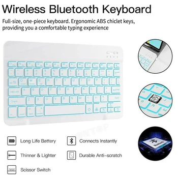 Bluetooth Osvetljene Tipkovnice PU+PC+ABS Tablični Primeru Za ipad Pro 11 2020 2018 Stojalo Pokrov Split Brezžično Tipkovnico s Peresom Reža