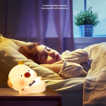 3D indukcijske daljinski upravljalnik nočna lučka za ustvarjalno prašičev silicij noč lučka študent otrok postelji spati, lučka